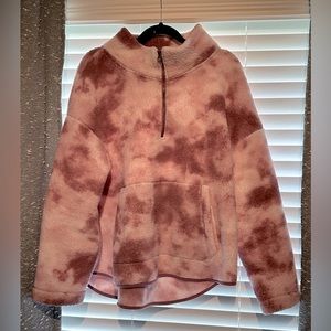 Tie Dye 1/4 zip Sherpa pullover